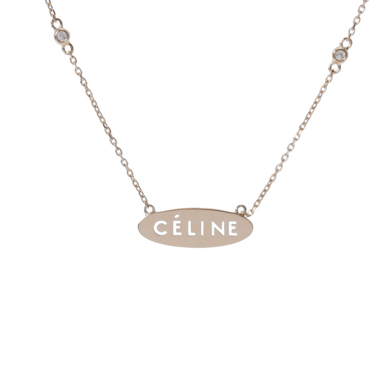 CELINE セリーヌ ロゴネックレス レディース K18イエローゴールド ネックレス Aランク 中古 銀蔵