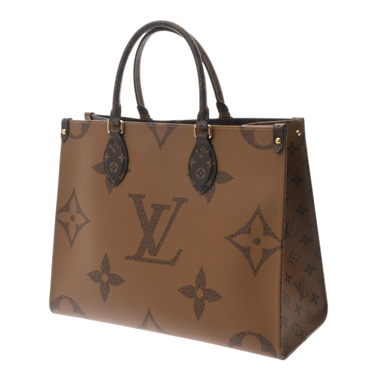 LOUIS VUITTON ルイヴィトン モノグラム リバース オンザゴーMM ブラウン M45321 レディース モノグラムキャンバス 2WAYバッグ Aランク 中古 銀蔵