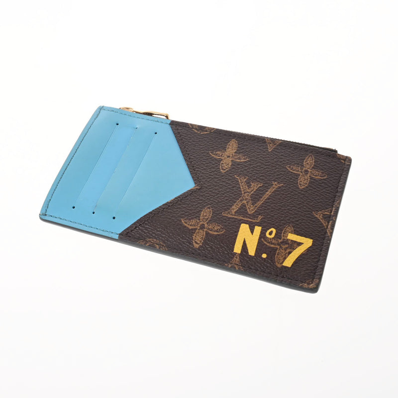 LOUIS VUITTON ルイヴィトン モノグラム コインカードホルダー N°7 ヴァージルアブロー ブラウン/ブルー M81256 メンズ モノグラムキャンバス コインケース ABランク 中古 銀蔵