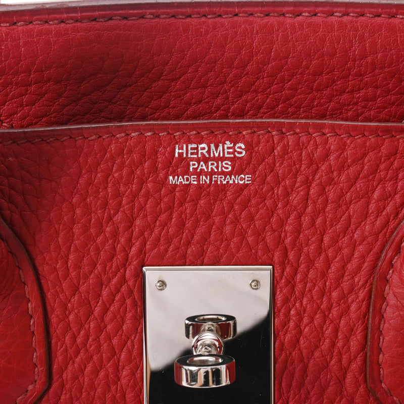 HERMES エルメス バーキン30  ルージュガランス シルバー金具 □M刻印(2009年頃) レディース トリヨンクレマンス ハンドバッグ ABランク 中古 銀蔵