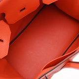 HERMES エルメス バーキン35 オレンジポピー シルバー金具 T刻印(2015年頃) レディース トリヨンクレマンス ハンドバッグ Aランク 中古 銀蔵