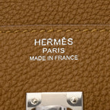 HERMES エルメス バーキン25 ヴェルソ ブロンズドレ/ブループリュム シルバー金具 U刻印(2022年頃) レディース トゴ ハンドバッグ 未使用 銀蔵