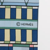 HERMES エルメス ツイリー VOLTES ET PIROUETTES 新タグ ブルーシエル/ヴェール/ジョーヌ 063516S レディース シルク100％ スカーフ ABランク 中古 銀蔵