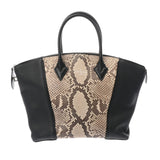 LOUIS VUITTON ルイヴィトン ロックイット PM 黒/ベージュ 不明 レディース パイソン ハンドバッグ ABランク 中古 銀蔵