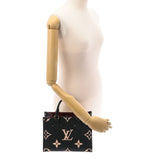 LOUIS VUITTON ルイヴィトン モノグラム アンプラント オンザゴーPM  ノワール/ベージュ M45659 レディース レザー ハンドバッグ Aランク 中古 銀蔵