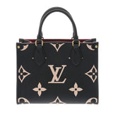 LOUIS VUITTON ルイヴィトン モノグラム アンプラント オンザゴーPM  ノワール/ベージュ M45659 レディース レザー ハンドバッグ Aランク 中古 銀蔵