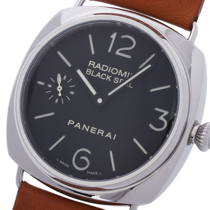 OFFICINE PANERAI オフィチーネパネライ ラジオミール 裏スケ PAM00183 メンズ SS/革 腕時計 手巻き 黒文字盤 Aランク 中古 銀蔵