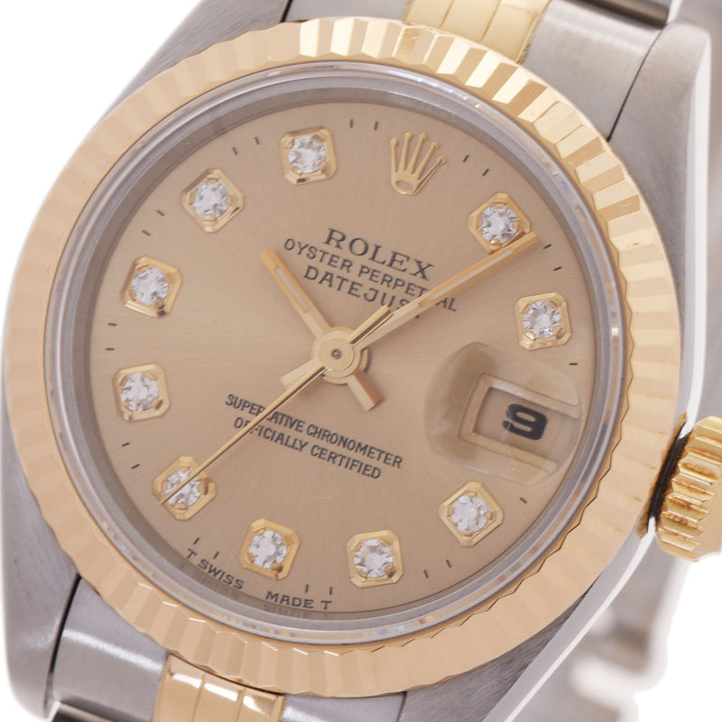 ROLEX ロレックス デイトジャスト 10Pダイヤ 69173G レディース YG/SS 腕時計 自動巻き シャンパン文字盤 Aランク 中古 銀蔵