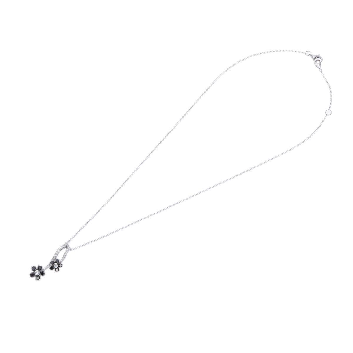 ポンテヴェキオフラワーネックレス ブラックダイヤ 0.54ct レディース 