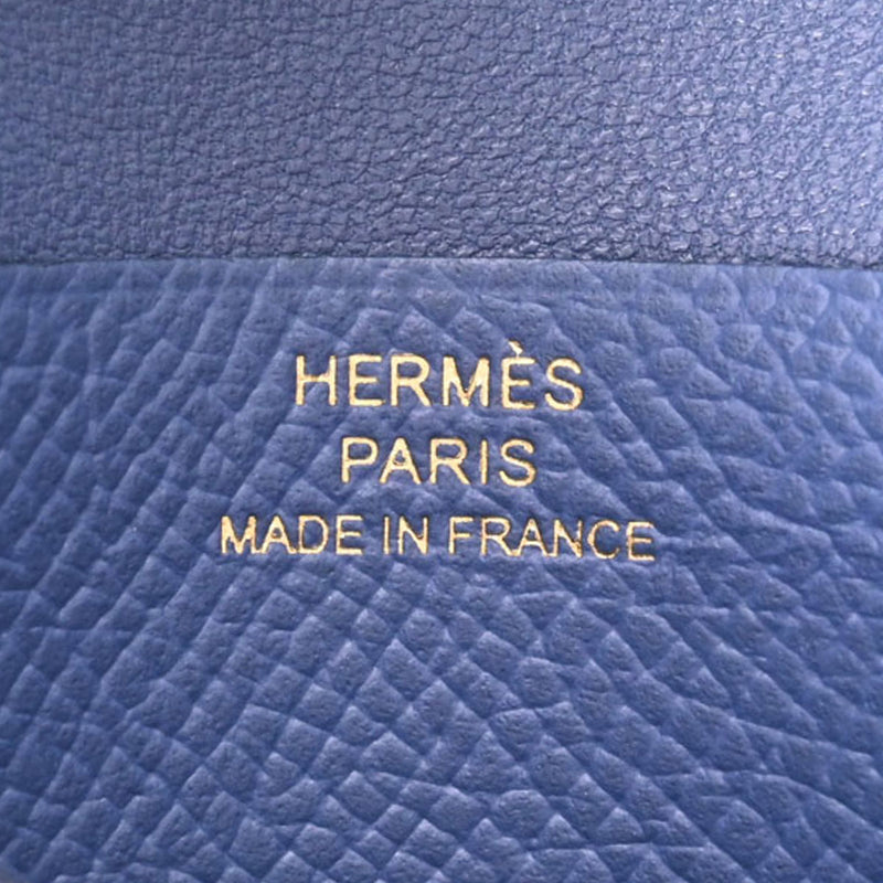 HERMES エルメス ベアン ブルーアガット ゴールド金具 C刻印(2018年頃) ユニセックス ヴォーエプソン カードケース ABランク 中古 銀蔵