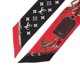 LOUIS VUITTON ルイヴィトン バンドートリビュートトゥー レッド/ベージュ M76888 レディース シルク100％ スカーフ ABランク 中古 銀蔵