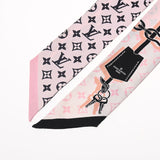 LOUIS VUITTON ルイヴィトン バンドーBB ライジング コンフィデンシャル ブラック/ピンク M76351 レディース シルク100％ スカーフ Bランク 中古 銀蔵