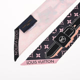 LOUIS VUITTON ルイヴィトン バンドーBB ライジング コンフィデンシャル ブラック/ピンク M76351 レディース シルク100％ スカーフ Bランク 中古 銀蔵