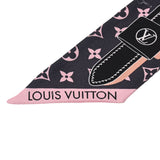 LOUIS VUITTON ルイヴィトン バンドーBB ライジング コンフィデンシャル ブラック/ピンク M76351 レディース シルク100％ スカーフ Bランク 中古 銀蔵