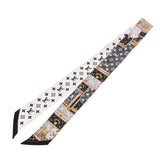 LOUIS VUITTON ルイヴィトン バンドー BB レッツ ゴー 黒/白 M76442 レディース シルク100% スカーフ Aランク 中古 銀蔵