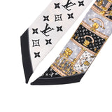 LOUIS VUITTON ルイヴィトン バンドー BB レッツ ゴー 黒/白 M76442 レディース シルク100% スカーフ Aランク 中古 銀蔵