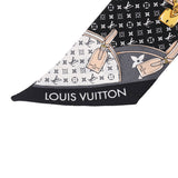 LOUIS VUITTON ルイヴィトン バンドー BB レッツ ゴー 黒/白 M76442 レディース シルク100% スカーフ Aランク 中古 銀蔵