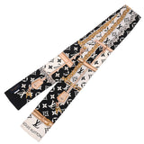 LOUIS VUITTON ルイヴィトン バンドー モノグラム コンフィデンシャル 黒/白 M78656 レディース シルク100％ スカーフ ABランク 中古 銀蔵