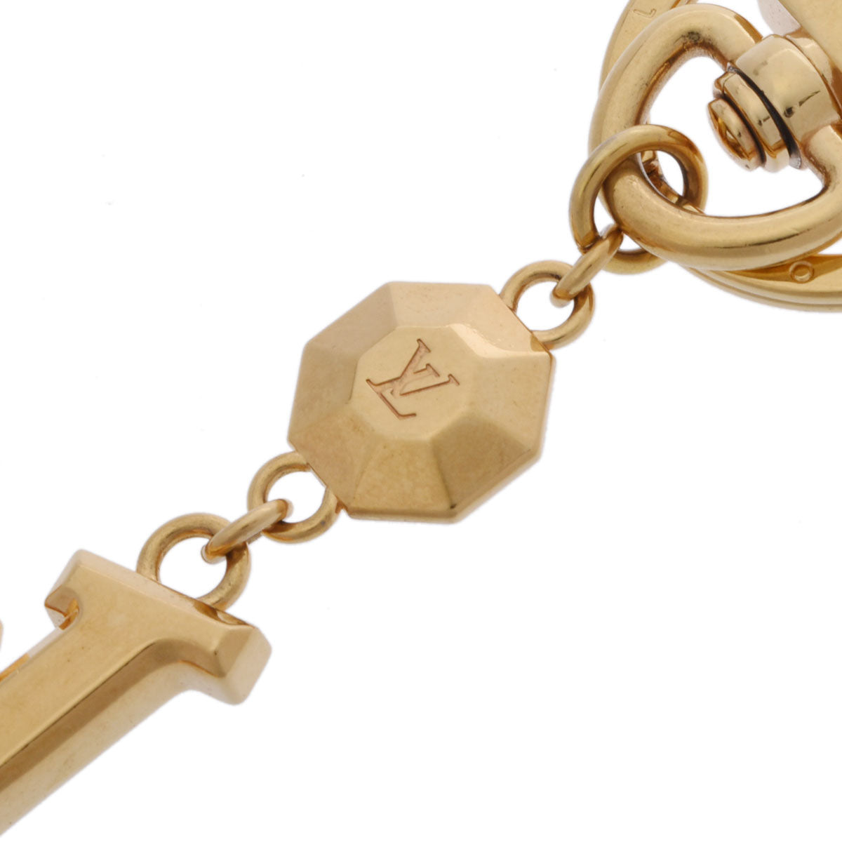 ルイヴィトンポルトクレ LV ファセット キーリング ゴールド金具 ユニ