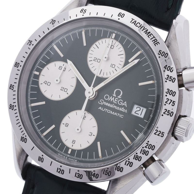 OMEGA オメガ スピードマスター マルイ限定モデル 3511.70 メンズ SS/革 腕時計 自動巻き グリーン文字盤 Aランク 中古 銀蔵