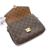 LOUIS VUITTON ルイヴィトン モノグラム ポシェットメティスMM 2WAY ブラウン/黒 M44876 レディース モノグラムリバース キャンバス ハンドバッグ Aランク 中古 銀蔵