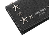 JIMMY CHOO ジミーチュウ スタースタッズ 黒 シルバー金具 NELLO-UUF-0027 レディース カーフ カードケース 未使用 銀蔵