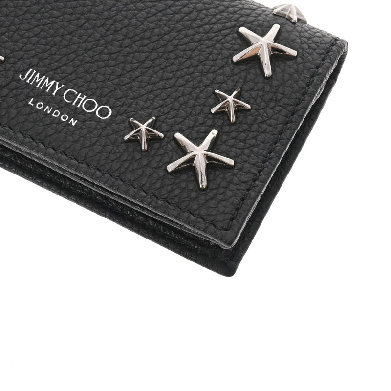 JIMMY CHOO ジミーチュウ スタースタッズ 黒 シルバー金具 NELLO-UUF-0027 レディース カーフ カードケース 未使用 銀蔵