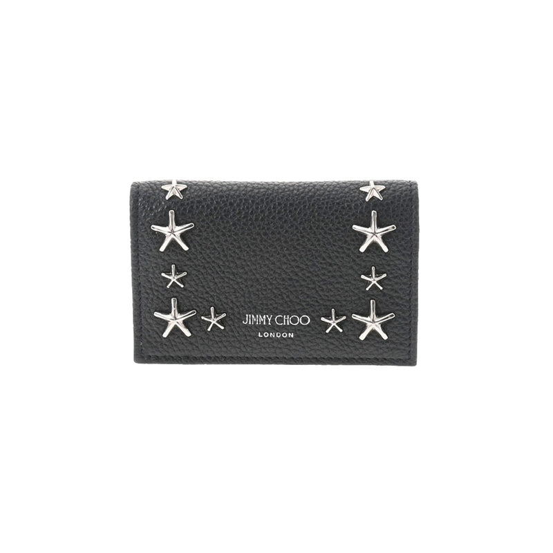 JIMMY CHOO ジミーチュウ スタースタッズ 黒 シルバー金具 NELLO-UUF-0027 レディース カーフ カードケース 未使用 銀蔵