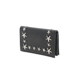 JIMMY CHOO ジミーチュウ スタースタッズ 黒 シルバー金具 NELLO-UUF-0027 レディース カーフ カードケース 未使用 銀蔵