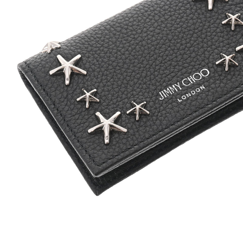 JIMMY CHOO ジミーチュウ スタースタッズ 黒 シルバー金具 NELLO-UUF-0027 レディース カーフ カードケース 未使用 銀蔵