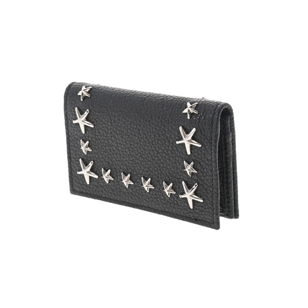 JIMMY CHOO ジミーチュウ スタースタッズ 黒 シルバー金具 NELLO-UUF-0027 レディース カーフ カードケース 未使用 銀蔵