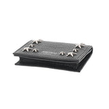 JIMMY CHOO ジミーチュウ スタースタッズ 黒 シルバー金具 NELLO-UUF-0027 レディース カーフ カードケース 未使用 銀蔵