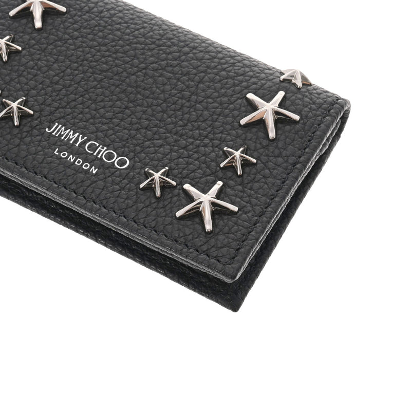 JIMMY CHOO ジミーチュウ スタースタッズ 黒 シルバー金具 NELLO-UUF-0027 レディース カーフ カードケース 未使用 銀蔵