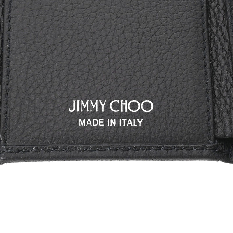 JIMMY CHOO ジミーチュウ コンパクトウォレット スタースタッズ ブラック シルバー金具 NEMO-UUF-0027 レディース カーフ 三つ折り財布 未使用 銀蔵