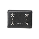 JIMMY CHOO ジミーチュウ コンパクトウォレット スタースタッズ ブラック シルバー金具 NEMO-UUF-0027 レディース カーフ 三つ折り財布 未使用 銀蔵