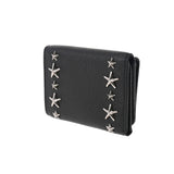 JIMMY CHOO ジミーチュウ コンパクトウォレット スタースタッズ ブラック シルバー金具 NEMO-UUF-0027 レディース カーフ 三つ折り財布 未使用 銀蔵