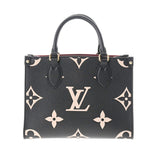LOUIS VUITTON ルイヴィトン モノグラム アンプラント オンザゴーPM  ノワール/ベージュ M45659 レディース レザー ハンドバッグ Aランク 中古 銀蔵