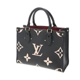 LOUIS VUITTON ルイヴィトン モノグラム アンプラント オンザゴーPM  ノワール/ベージュ M45659 レディース レザー ハンドバッグ Aランク 中古 銀蔵