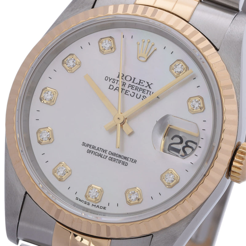 ROLEX ロレックス デイトジャスト 16233NG メンズ YG/SS 腕時計 自動巻き ホワイトシェル文字盤 Aランク 中古 銀蔵