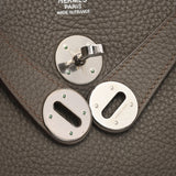 HERMES エルメス リンディ30 エタン パラジウム金具 □P刻印(2012年頃) レディース トリヨンクレマンス 2WAYバッグ ABランク 中古 銀蔵