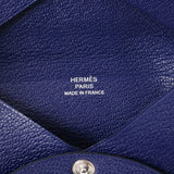 HERMES エルメス カルヴィ ブルーアンクル C刻印(2018年頃) ユニセックス シェーブル カードケース Bランク 中古 銀蔵