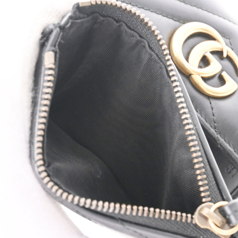 GUCCI グッチ GGマーモント  黒 ゴールド金具 474302 レディース レザー 三つ折り財布 Bランク 中古 銀蔵