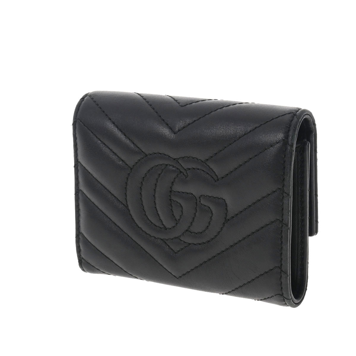 GUCCI グッチ 三つ折り財布 レディース GGマーモント ブラック