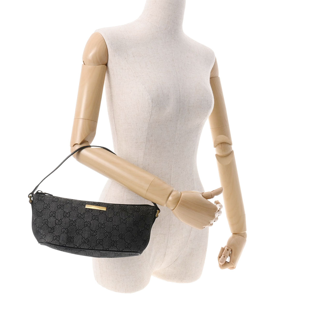 グッチ ブラック ゴールド金具 レディース キャンバス アクセサリー