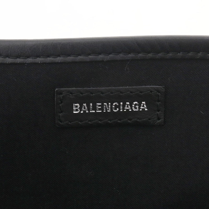 BALENCIAGA バレンシアガ ザ ネイビーカバス 白/黒 シルバー金具 339933 レディース キャンバス ハンドバッグ ABランク 中古 銀蔵