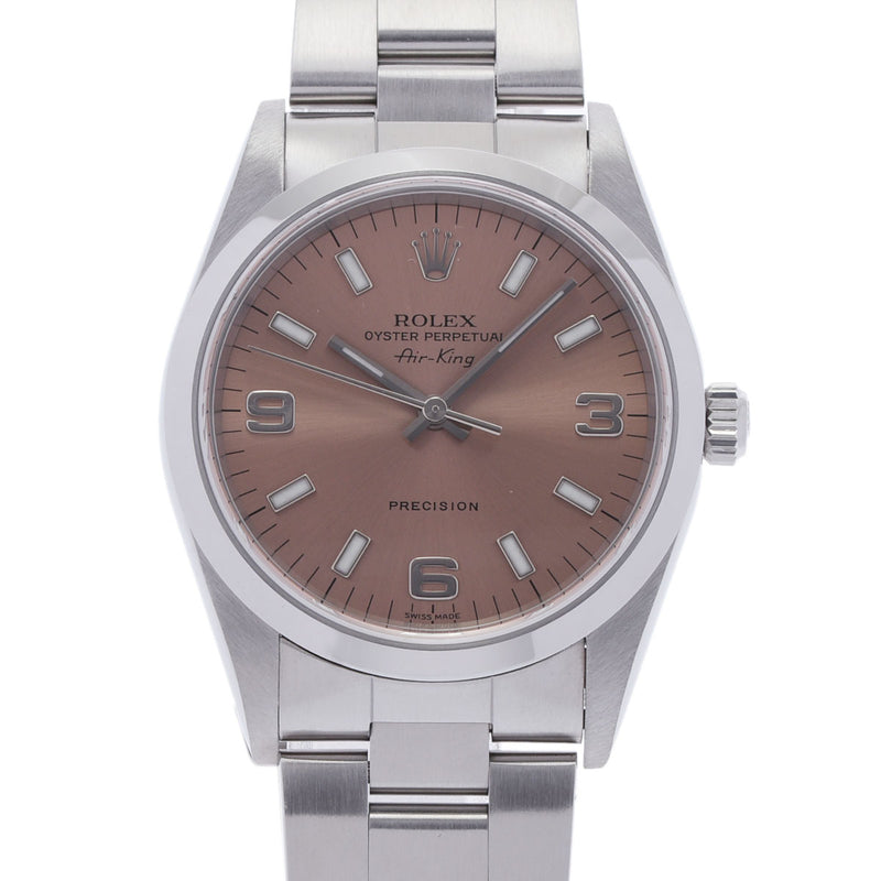 ROLEX ロレックス エアキング  14000 ボーイズ SS 腕時計 自動巻き ピンク文字盤 Aランク 中古 銀蔵
