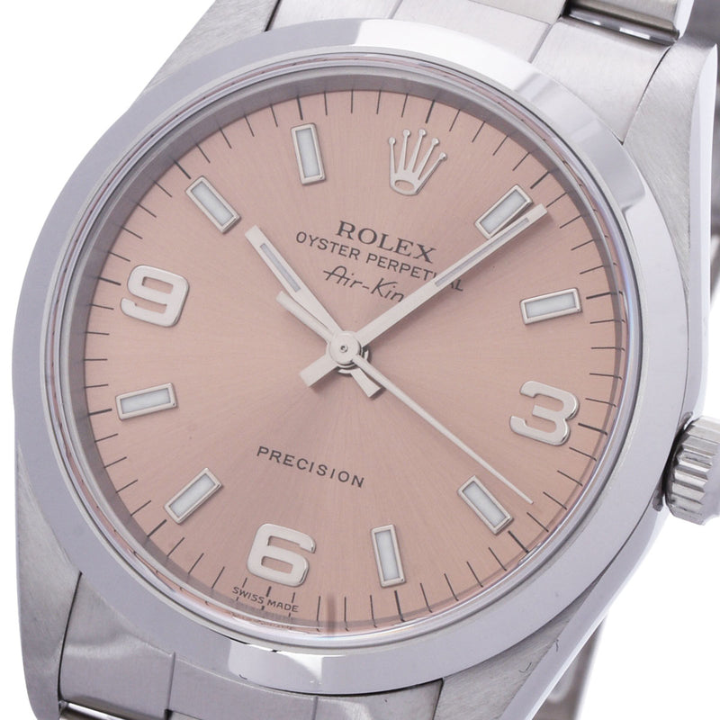 ROLEX ロレックス エアキング  14000 ボーイズ SS 腕時計 自動巻き ピンク文字盤 Aランク 中古 銀蔵