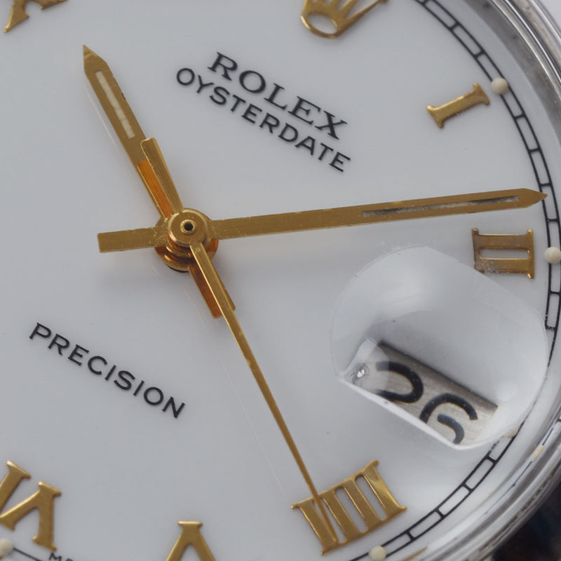 ROLEX ロレックス オイスターデイト プレシジョン アンティーク 6694 メンズ SS 腕時計 手巻き ホワイト文字盤 Aランク 中古 銀蔵