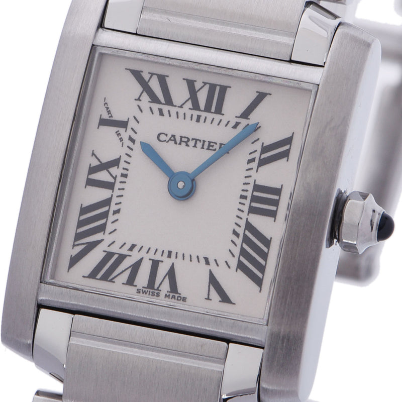 CARTIER カルティエ タンクフランセーズSM W51008Q3 レディース SS 腕時計 クオーツ ホワイト文字盤 Aランク 中古 銀蔵