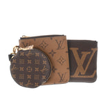 LOUIS VUITTON ルイヴィトン モノグラム ポシェットトリオ ブラウン/ベージュ M68756 レディース モノグラムジャイアントリバース ポーチ 未使用 銀蔵